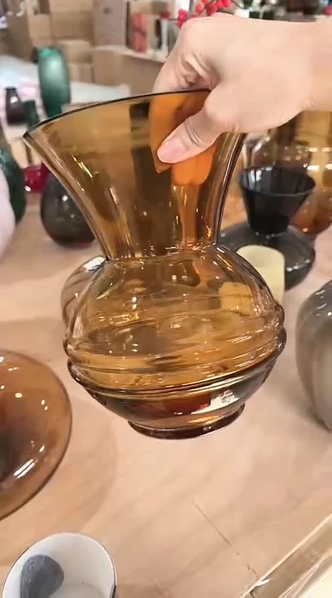 【闪购商品】玻璃琥珀色敞口