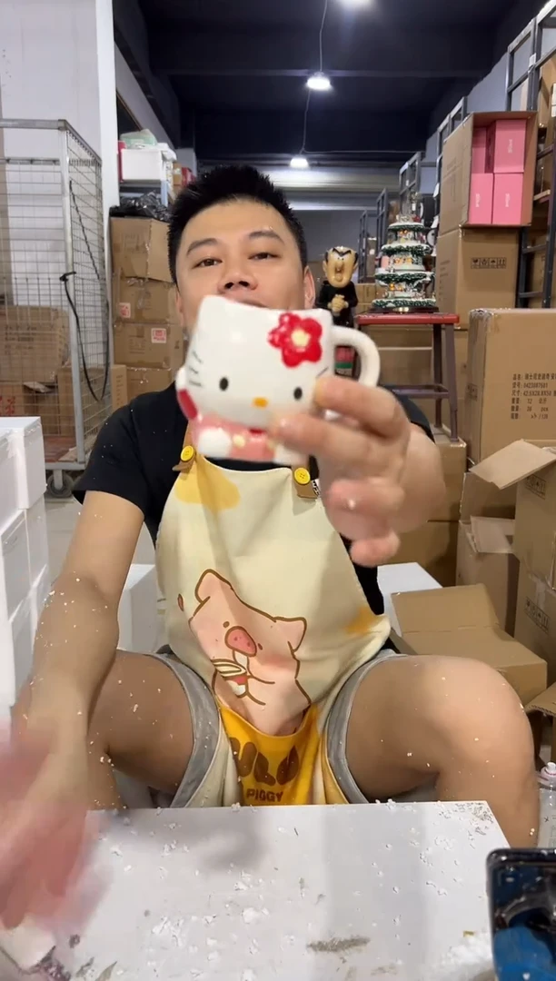 瓷片a款三利鸥kt猫一口杯