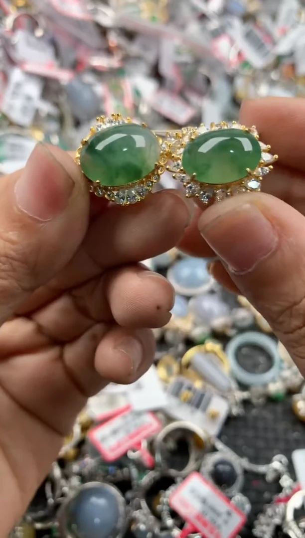 银S925镶嵌戒指翡翠11              5