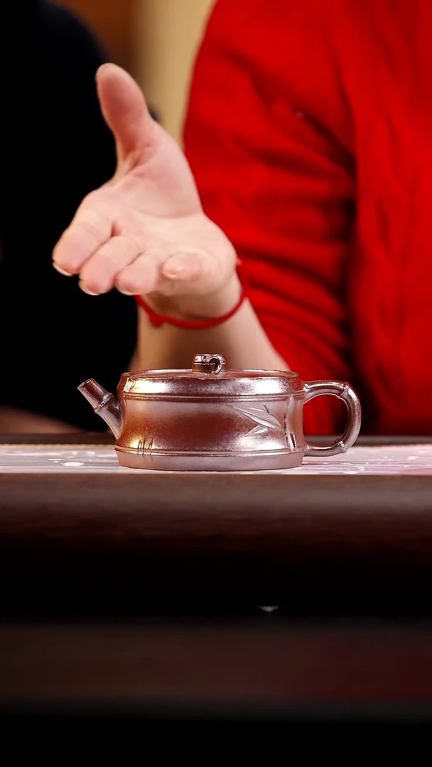 茶壶紫砂老段泥柴烧矮圆竹段