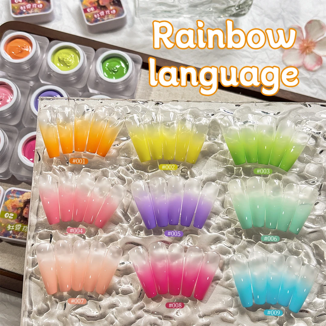 小颖美甲花思蝶虹霓花语9色彩绘拍拍胶罐装5g甲油胶