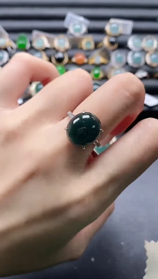 【闪购商品】翡翠戒指银S925镶嵌11111
