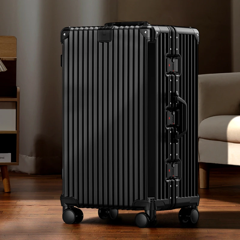 【外贸订单】铝框卡扣款行李箱大容量结实耐用行李箱万向轮拉杆箱