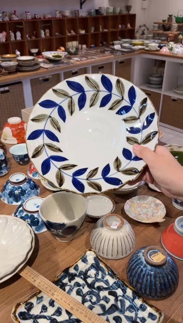 瓷片柳叶大盘孤品