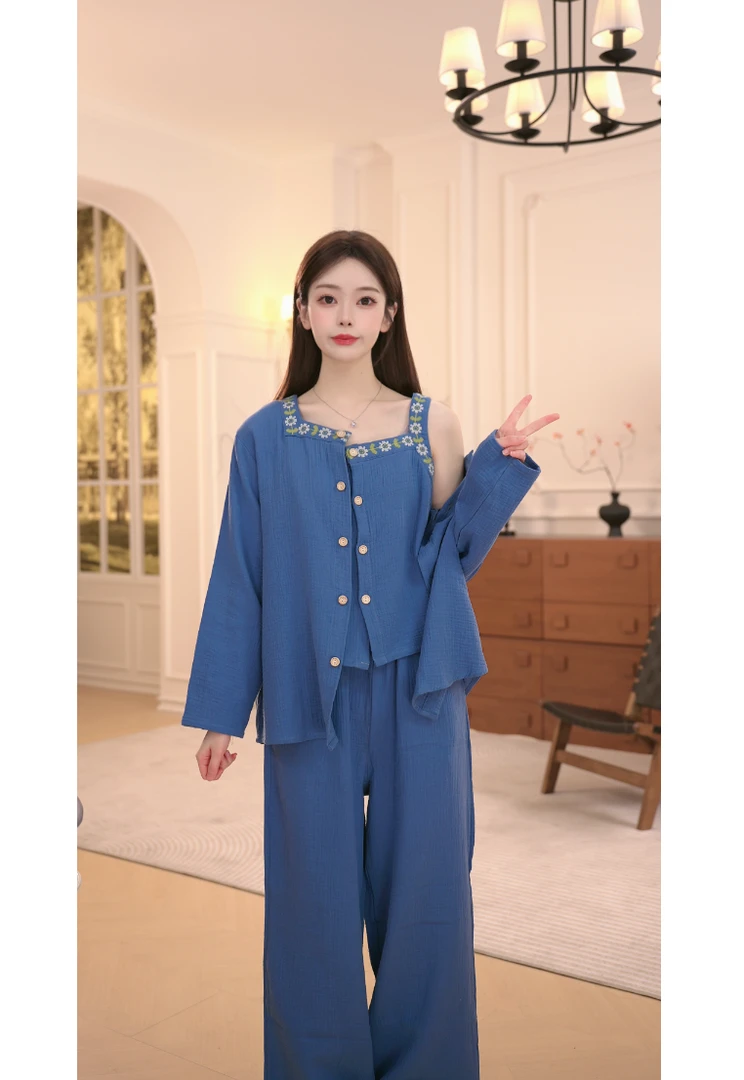 DM【幽兰花海】高定设计款纯棉家居服套装