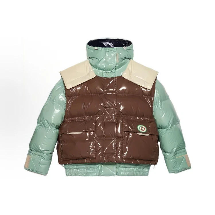 99新 GUCCI/古驰 古驰连帽二合一羽绒服38码11514外套马甲秋冬