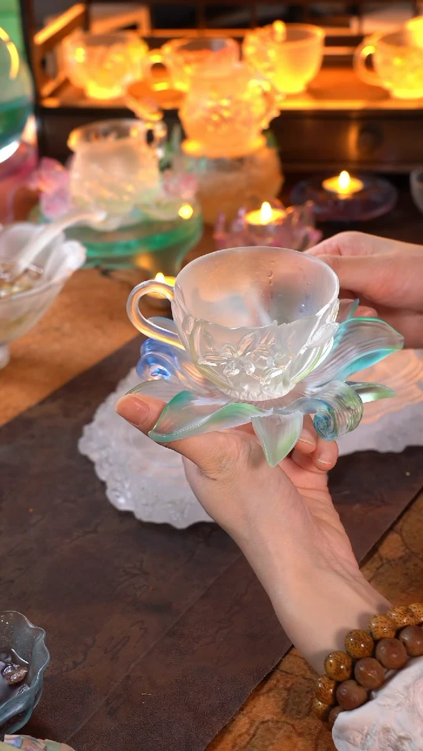 大*贝兰花咖啡杯1只+兰花壶承1只