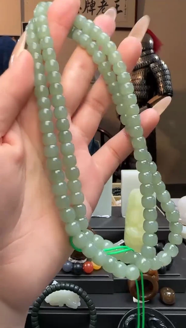 【闪购商品】和田玉且末蓝老型珠未镶嵌长链