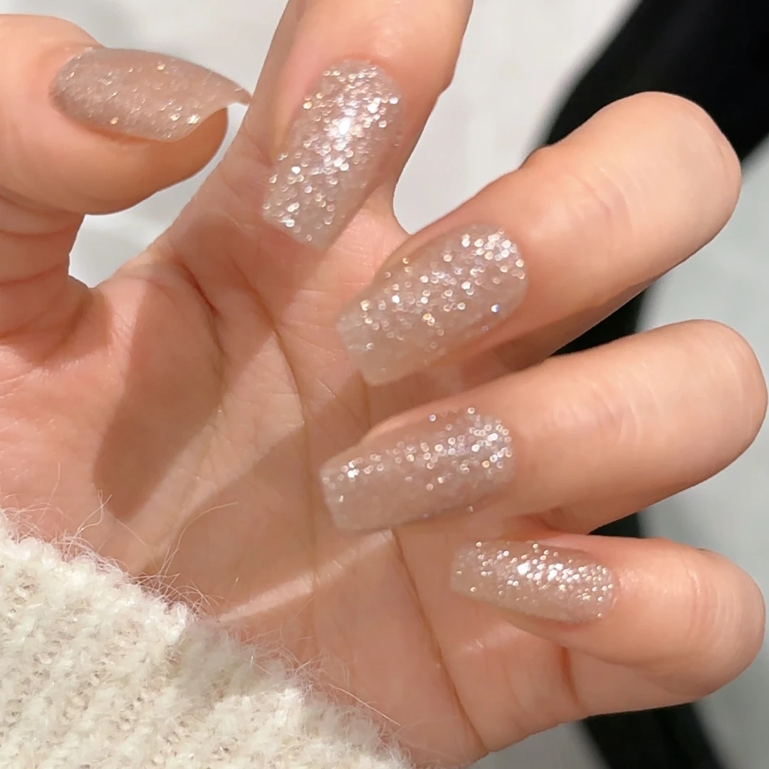 【星河】碎钻手工穿戴甲秋冬显白美甲新款细闪高级感