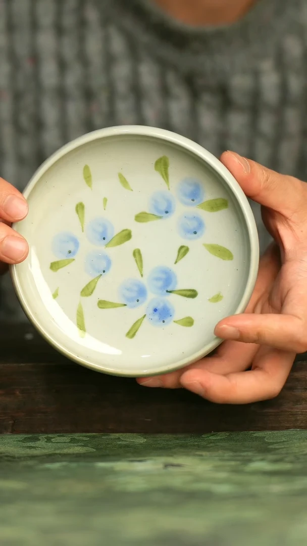 陶瓷青诗集手工手绘瓷器