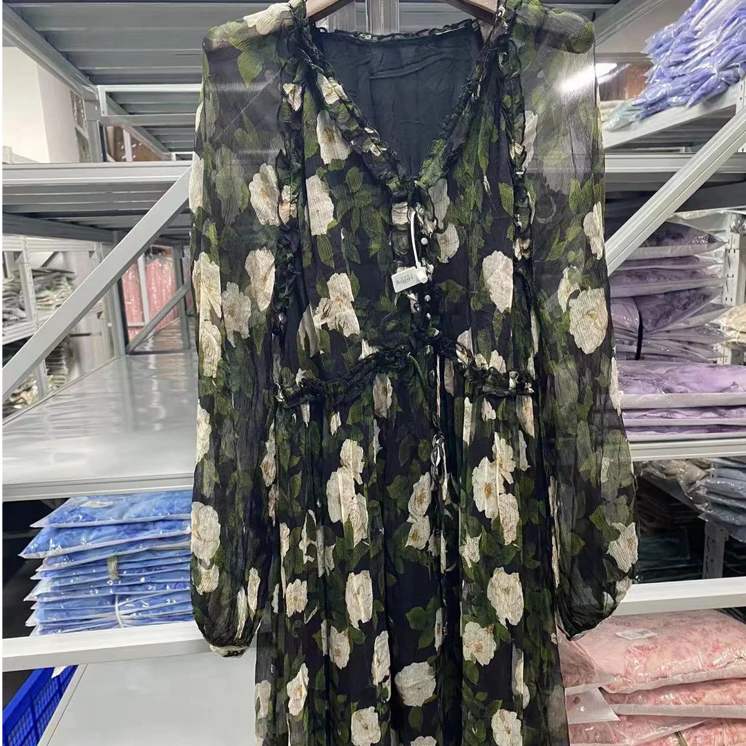 【丫丫-禾枫原创】重磅100%桑蚕丝连衣裙Y23Q9179-4