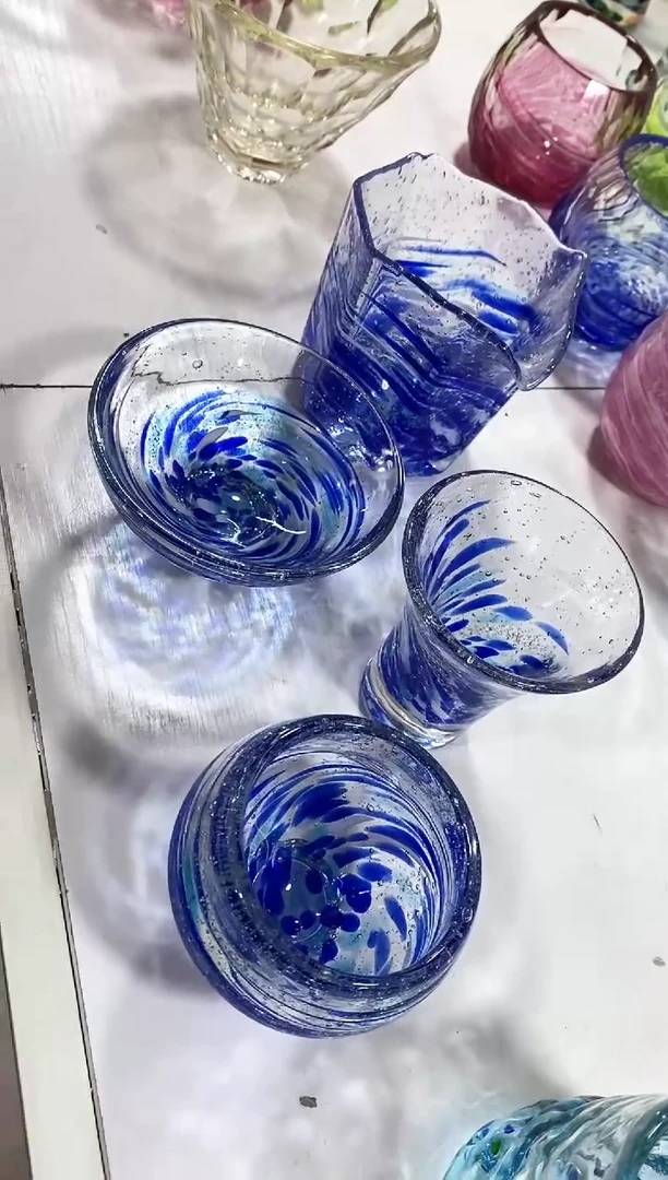 【闪购商品】琉璃慕忆家花瓶4个蓝