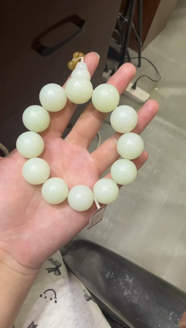 未镶嵌手串和田玉天泰白玉卡19手串（产地直发）