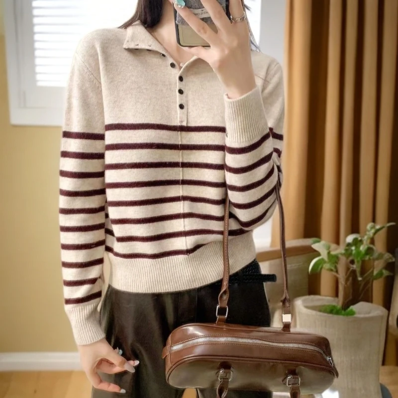 祥好服饰 时尚百搭精纺女长袖针织衫 051