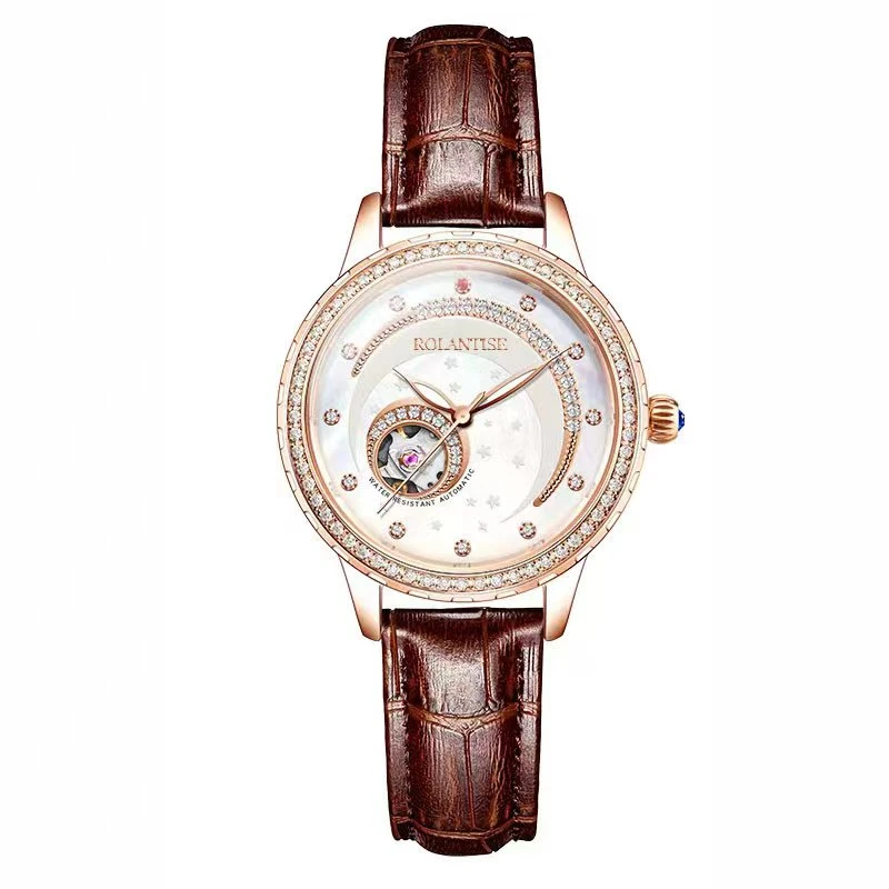 ROLANTISE/罗兰帝丝心月系列女款高奢全自动机械表防水夜光腕表