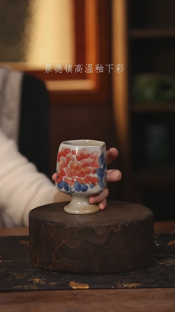 陶瓷景德镇高温釉下手绘陶瓷@L417@