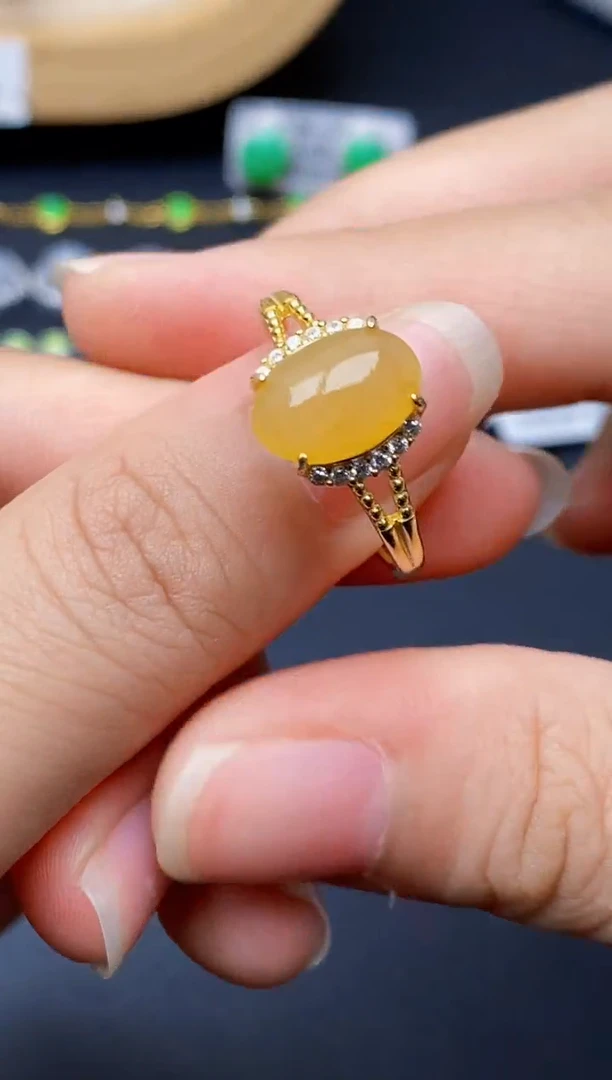 银S925镶嵌戒指翡翠8039