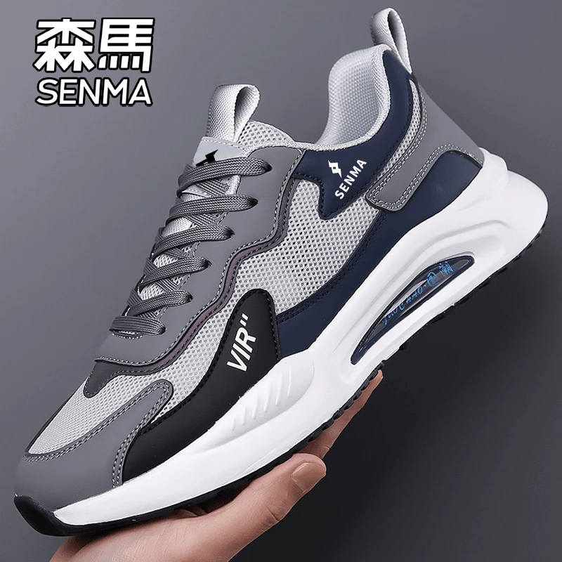 SENMA/森马男款男士休闲鞋春季新款网面潮鞋皮面软底运动鞋男