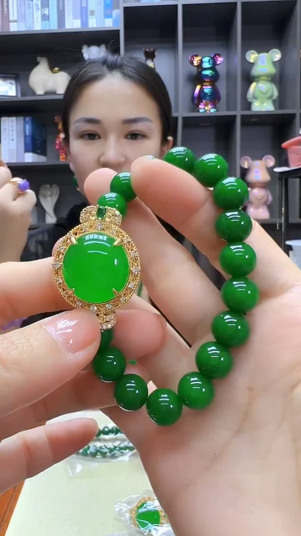 翡翠14K金镶嵌颈饰丹丹diy劲饰