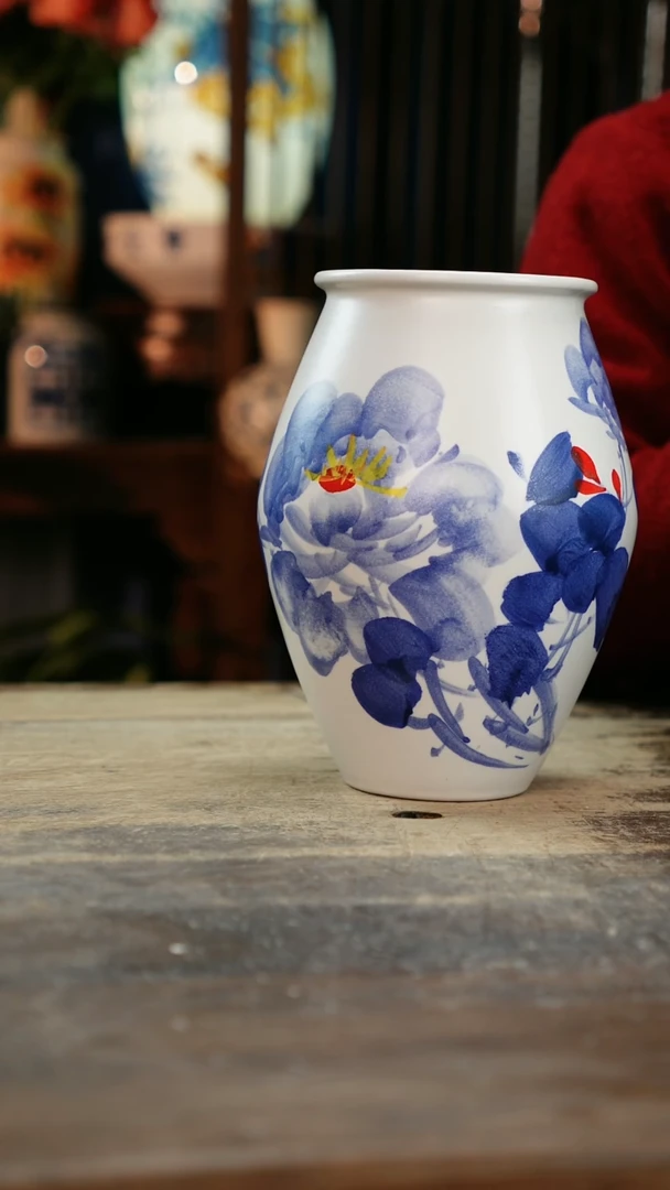 【闪购商品】瓷片景德镇纯手工釉下彩精品花瓶