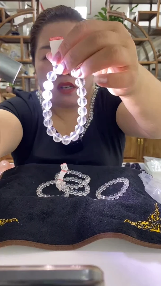 水晶珠宝半成品未镶嵌普品蓝针串10mD71多样性发其一