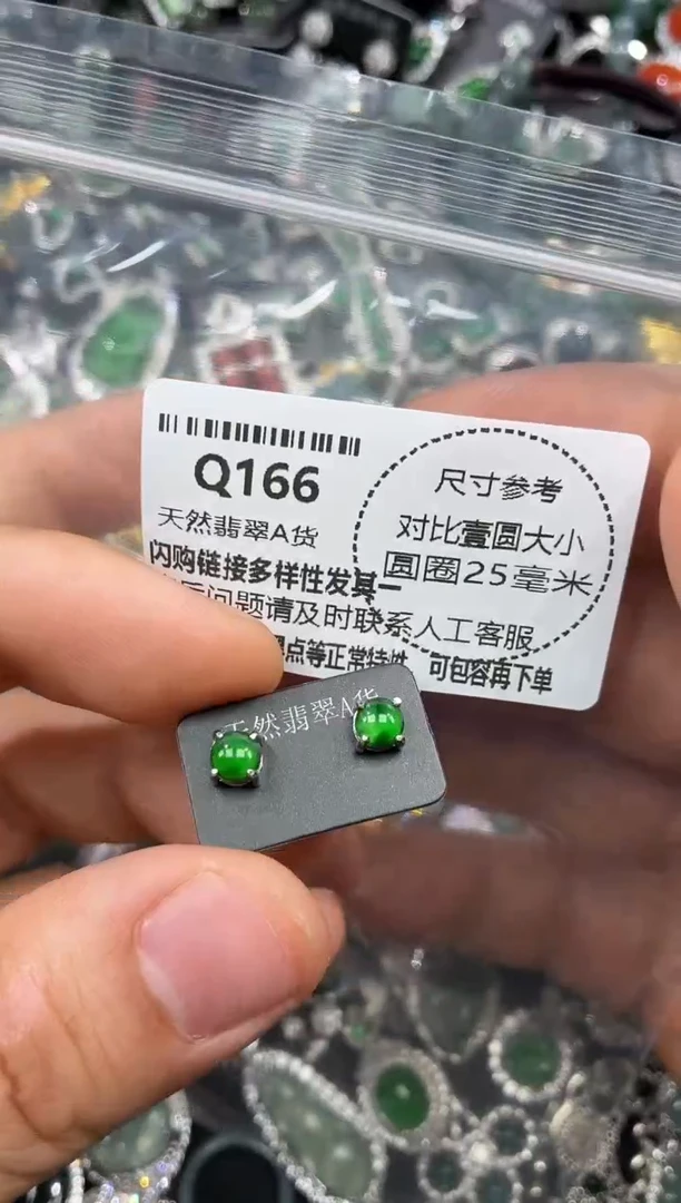 颈饰未镶嵌翡翠Q166耳钉