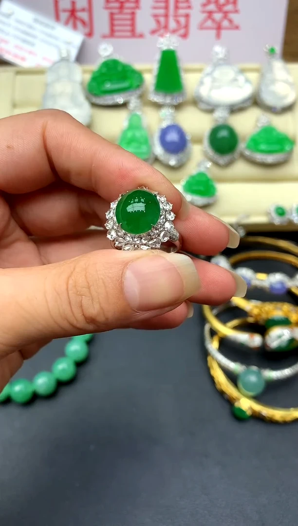 翡翠戒指18K金镶嵌627-中国好珍宝