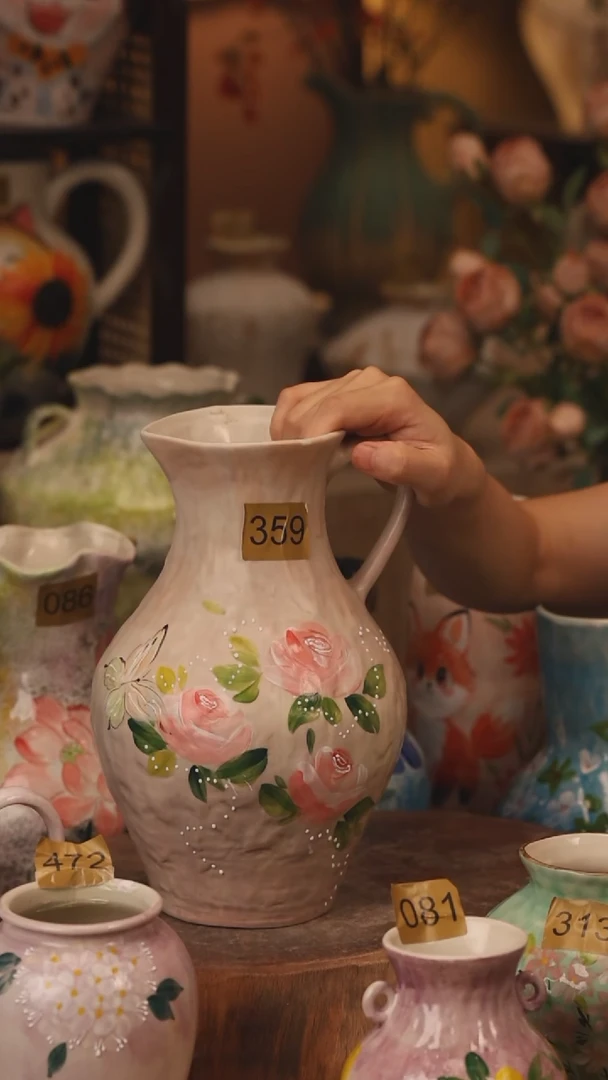 陶瓷359景德镇设计师手作花器摆件侘寂风