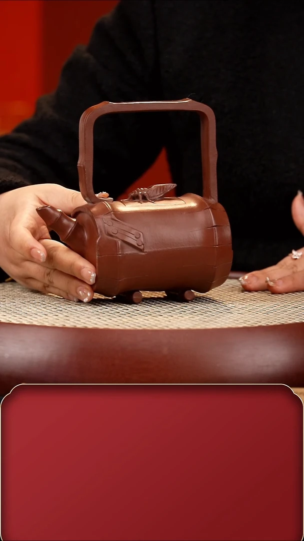 【闪购商品】紫砂茶壶WHJ知足提梁 紫泥320cc