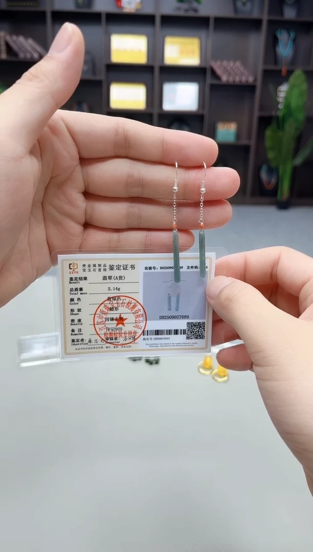 银S925镶嵌翡翠耳饰320000