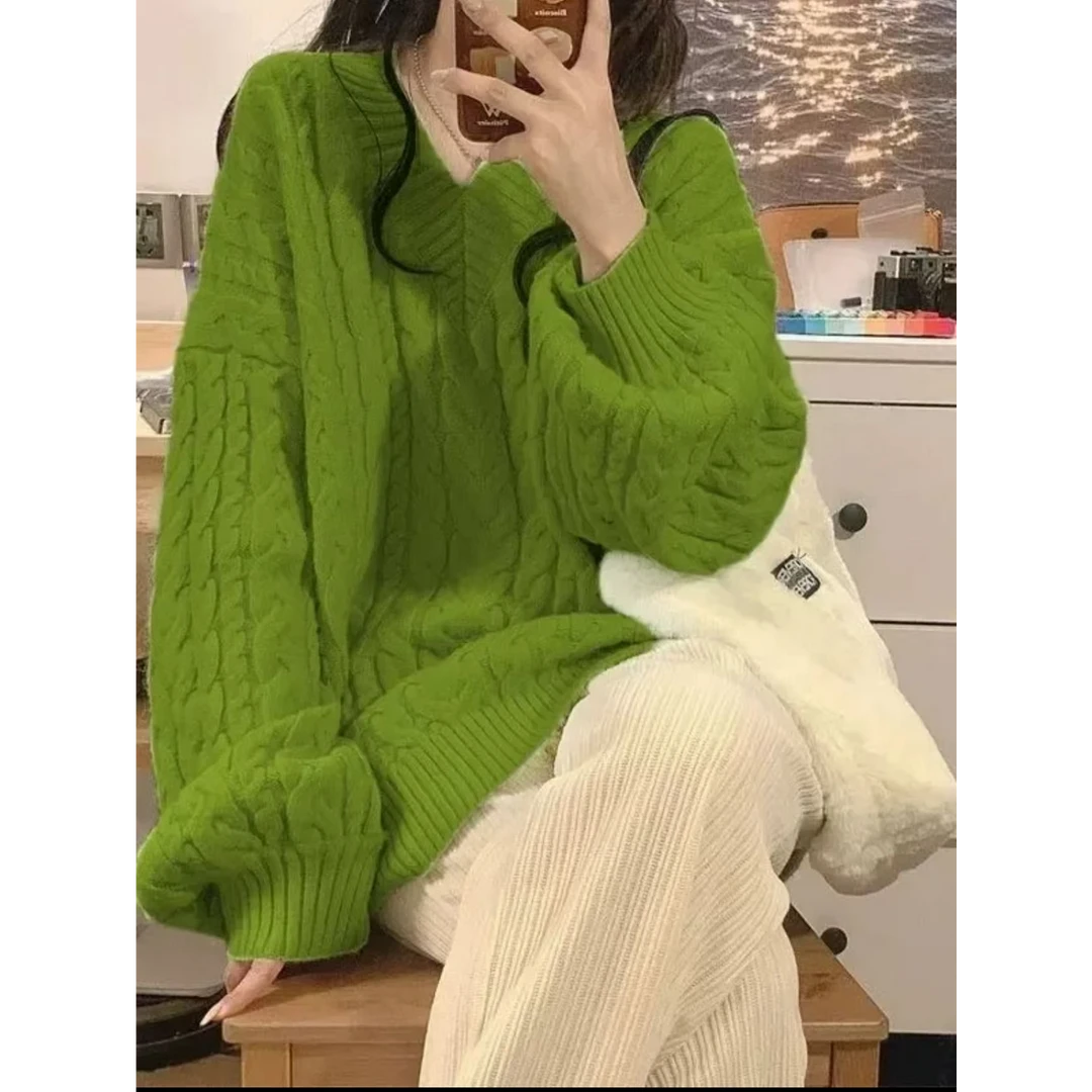 【主播自留】001-089秋冬女装新款圆领针织衫甜美毛衣女慵懒风上衣