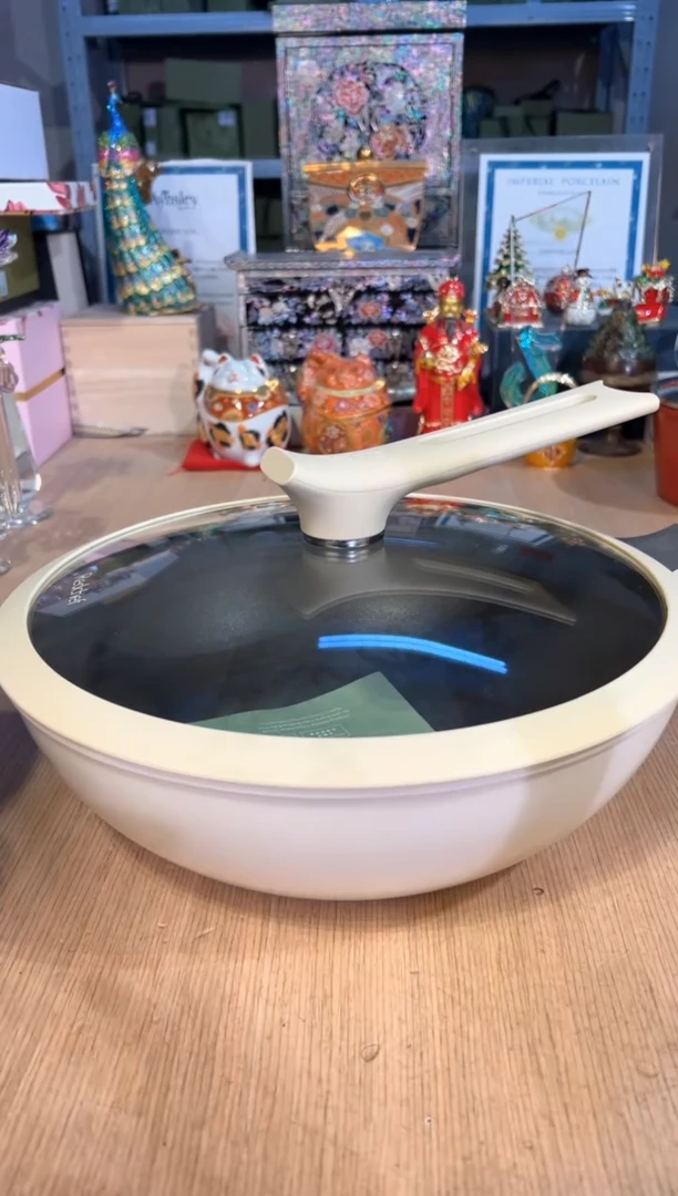 【闪购商品】杯138红厨30cm白色炒锅