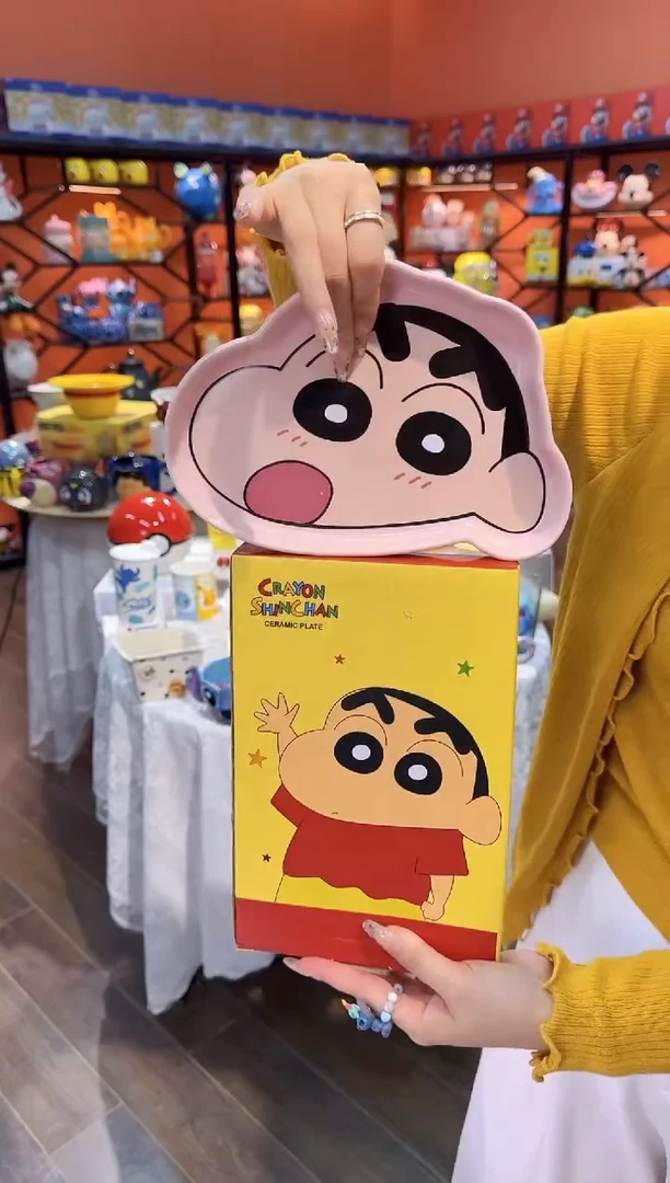 瓷片@@蜡笔小新异形陶瓷水果盘