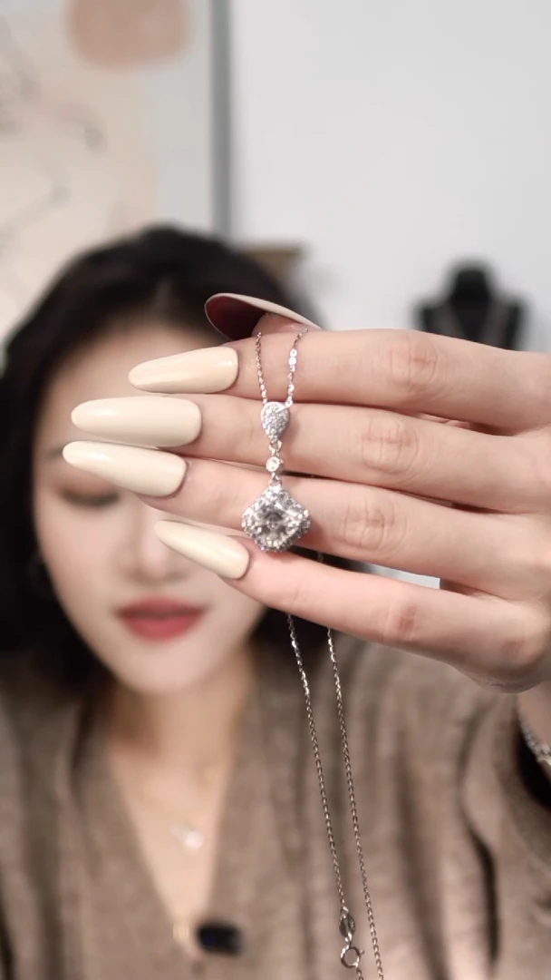 合成碳硅石吊坠925银莫桑 3克拉微镶阿斯切吊坠MSD.642