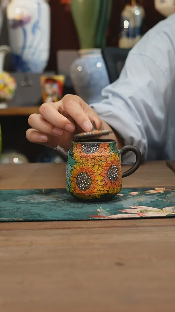 摆件景德镇釉下手绘陶瓷茶具，咖啡杯