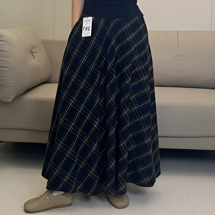 【慧】261美拉德复古格子半身裙秋冬加厚高腰A字裙毛呢裙显瘦新