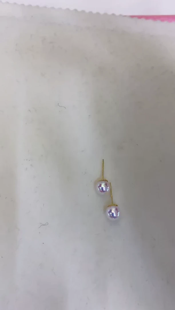 18K金镶嵌海水珍珠饰品5-6素钉定制