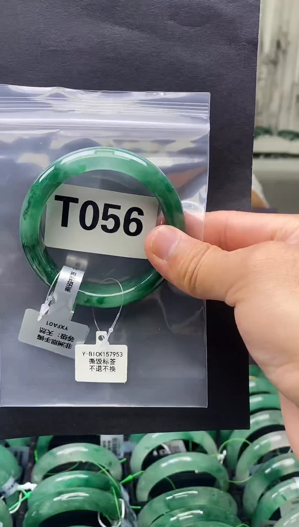 未镶嵌手镯石英质玉（非洲翠）55圈口T056