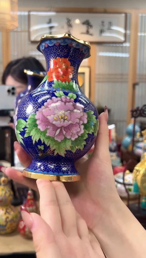 【闪购商品】景泰蓝花口瓶&牡丹花&小HKP0001