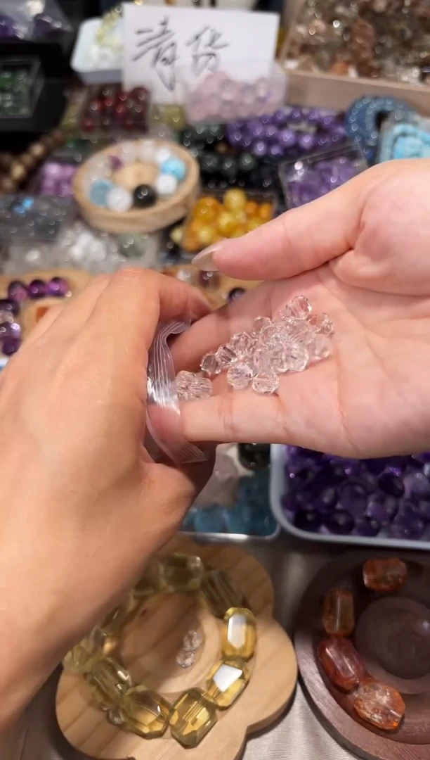 水晶手串未镶嵌K57白水方糖卡7发两颗