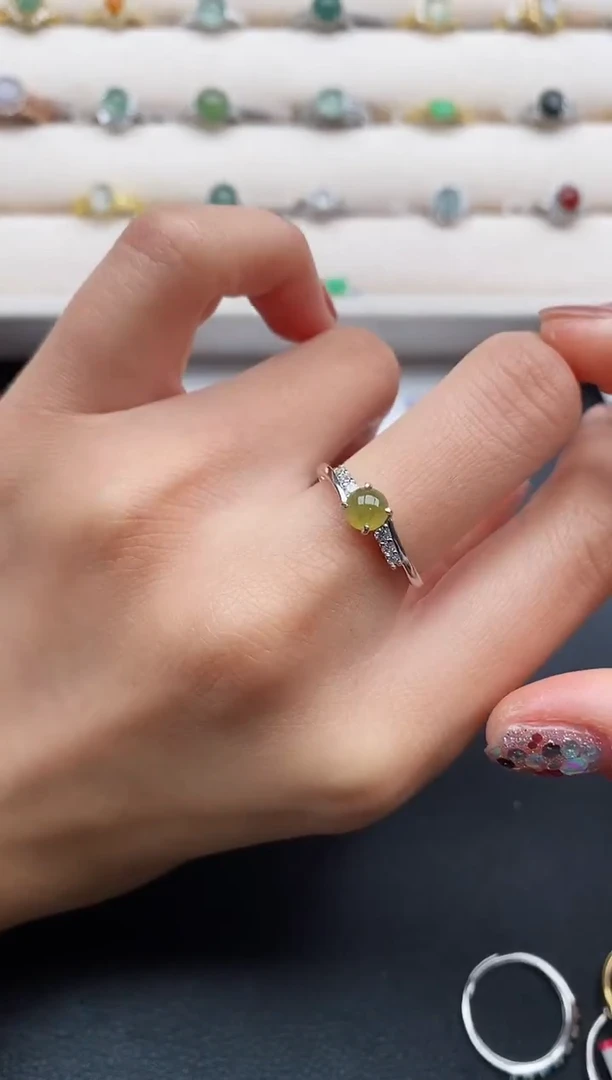 银S925镶嵌戒指翡翠55555555+6