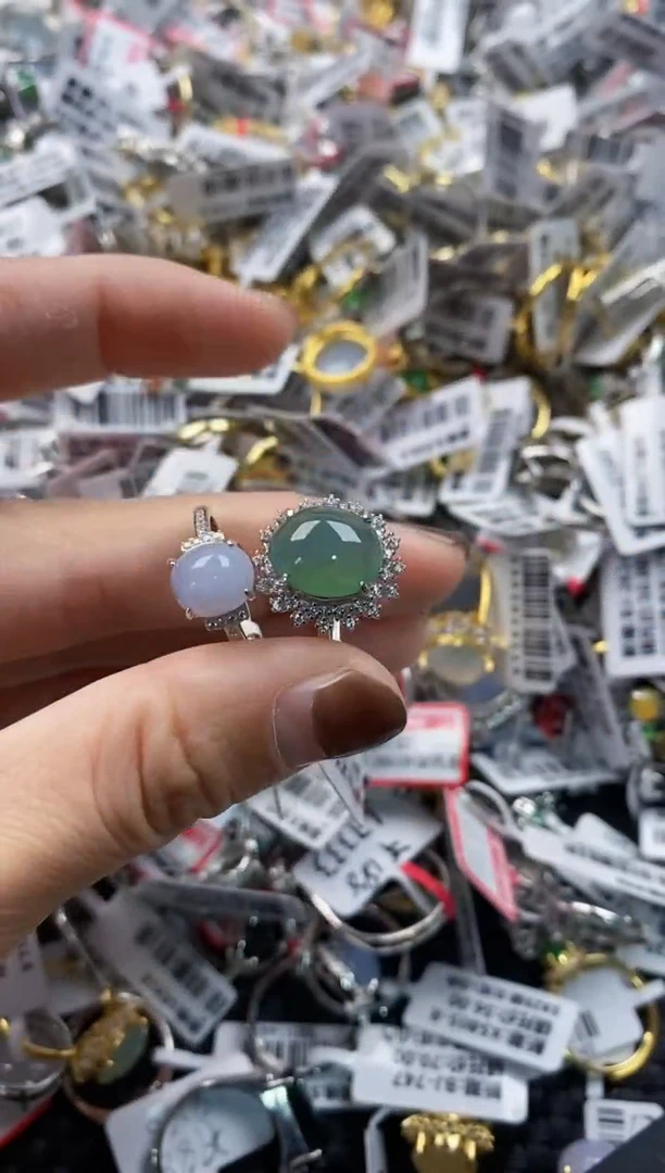 翡翠戒指银S925镶嵌1111-----8