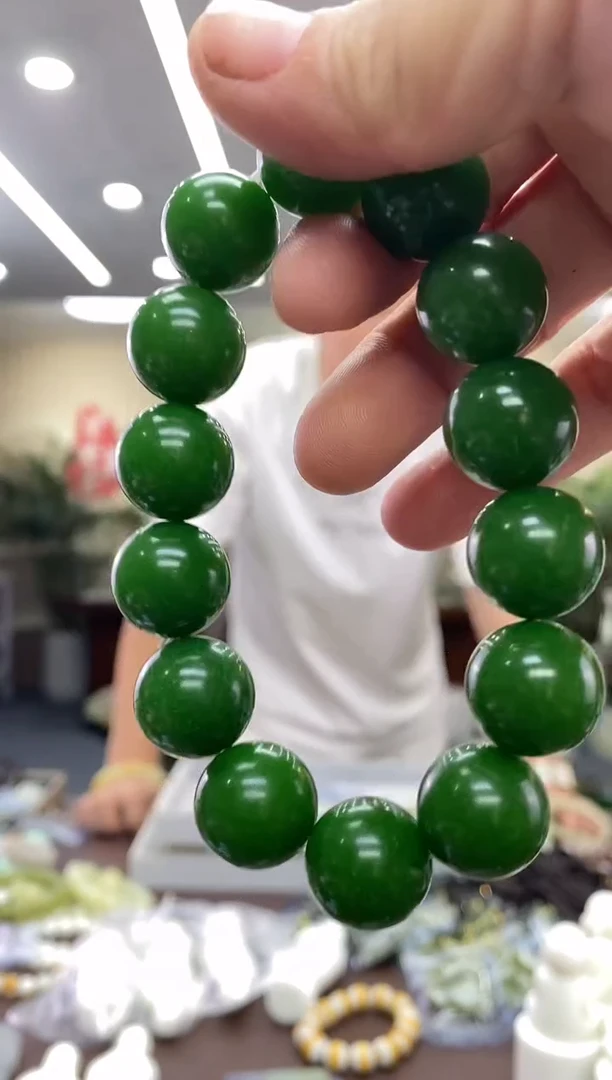 蛇纹石玉未镶嵌手串卡16