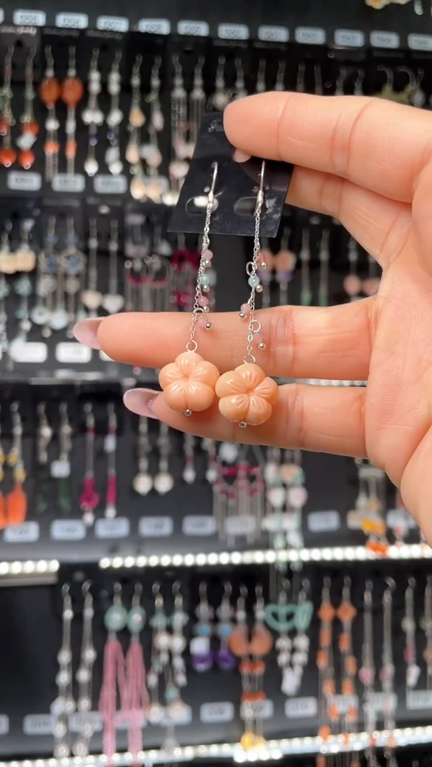 紫晶耳饰银S925镶嵌橘子味的橙子