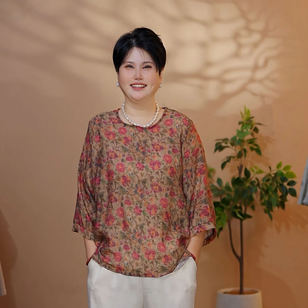 新款时尚气质显瘦百搭衬衫洋气妈妈-87