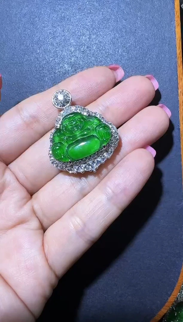 【闪购商品】翡翠戒指银S925镶嵌佛公