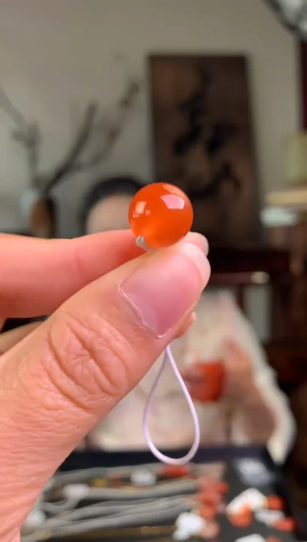 未镶嵌单珠南红玛瑙卡11冰红单珠