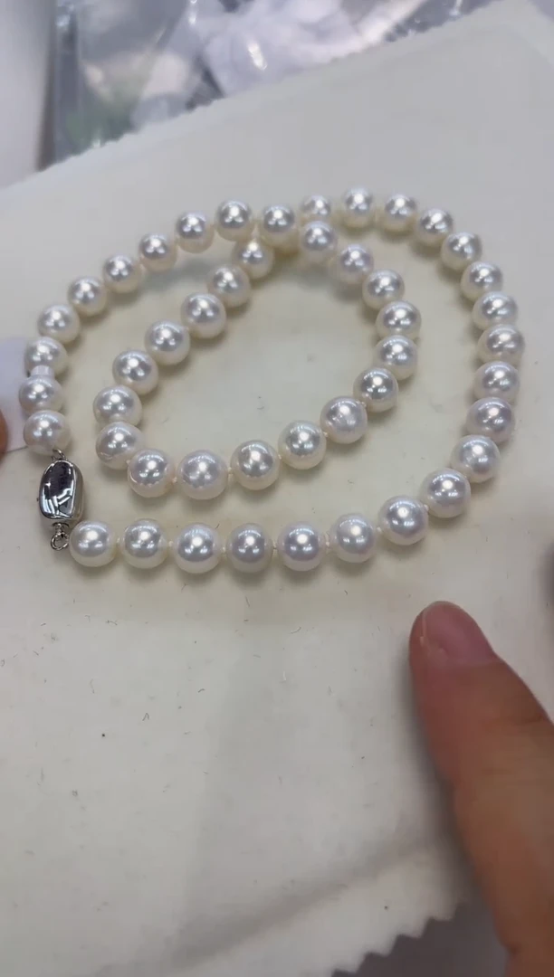 淡水珍珠银S925镶嵌颈饰8.5-9.5MM