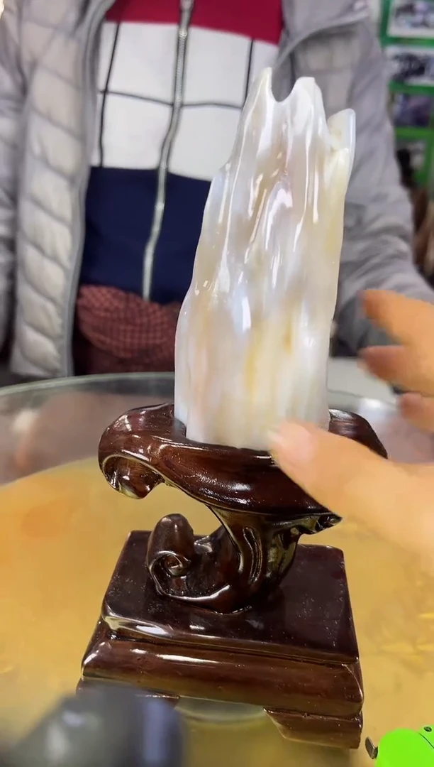 缅甸天然树化玉精品摆件