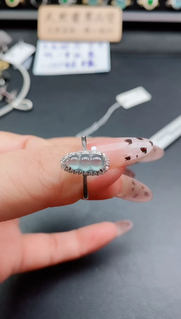 银S925镶嵌戒指翡翠11